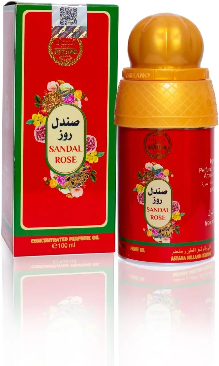 عطر آتار آستانا صندل رز ادو پرفیوم 100 میلی لیتر - عطر زنانه ماندگار و ظریف با رایحه رمانتیک رز و شیرین، ترکیبی لوکس از چوب صندل نرم