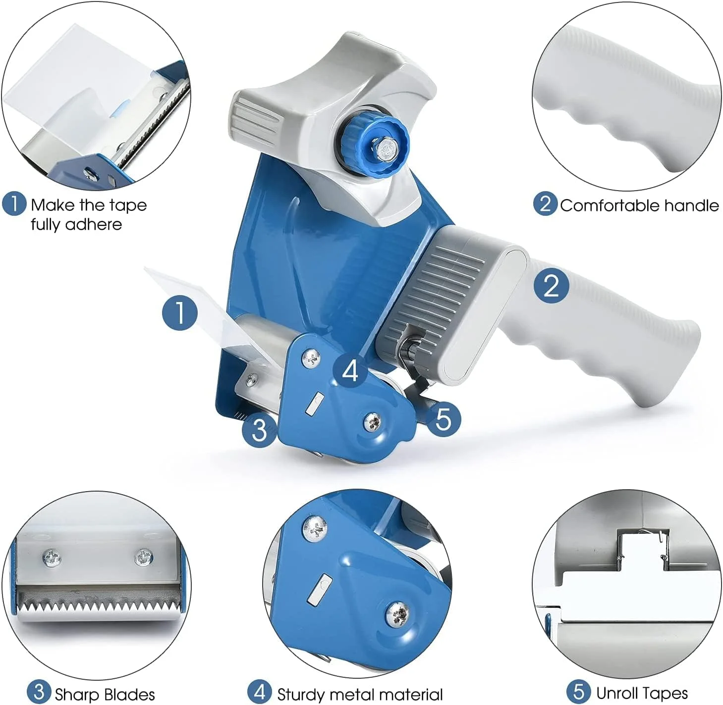 تفنگ چسب نواری بسته بندی MARKQ، دستگاه چسب زن صنعتی دستی با بارگیری جانبی برای بسته بندی تجاری، حمل و نقل، اسباب کشی، کارتن و جعبه تفنگ چسب نواری بسته بندی MARKQ، دستگاه چسب زن صنعتی دستی با بارگیری جانبی برای بسته بندی تجاری، حمل و نقل، اسباب کشی، کارتن و جعبه