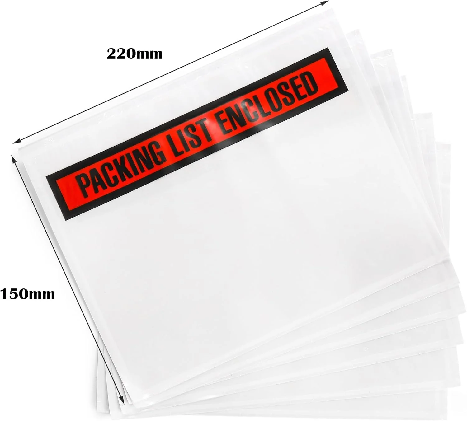 پاکت لیست بسته بندی KASTWAVE، 100 عدد، 150mm x 220mm، پاکت های حمل و نقل شفاف چسبی خود چسب پاکت لیست بسته بندی KASTWAVE، 100 عدد، 150mm x 220mm، پاکت های حمل و نقل شفاف چسبی خود چسب