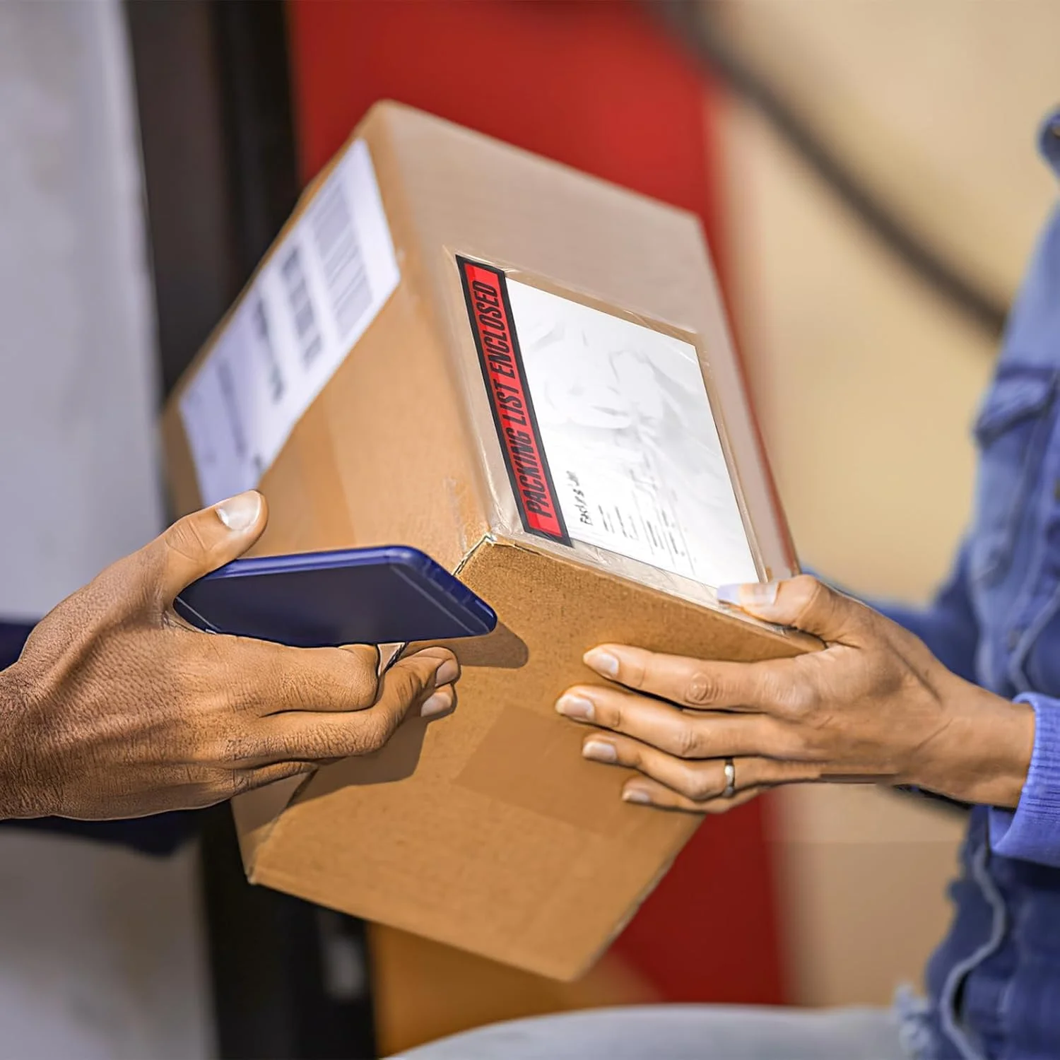 پاکت لیست بسته بندی KASTWAVE، 100 عدد، 150mm x 220mm، پاکت های حمل و نقل شفاف چسبی خود چسب پاکت لیست بسته بندی KASTWAVE، 100 عدد، 150mm x 220mm، پاکت های حمل و نقل شفاف چسبی خود چسب