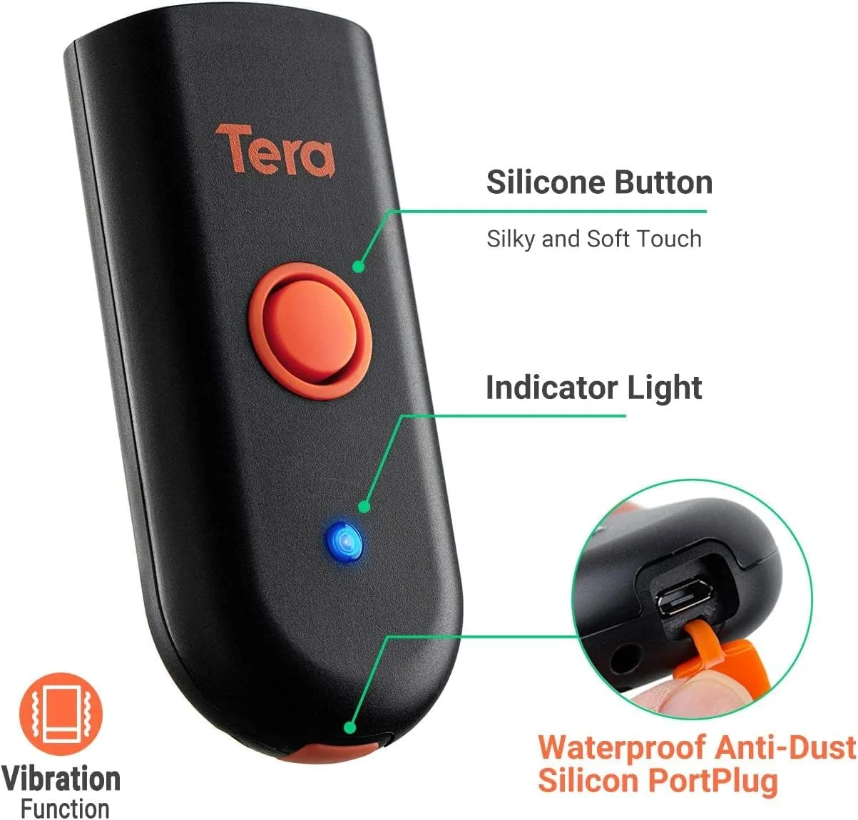 اسکنر بارکد بی سیم Tera Pro، اسکنر 2D مینی جیبی ضد آب و ضد ضربه، بارکد خوان 3 در 1 بلوتوث و USB سیمی و 2.4G اسکنر تصویر QR قابل حمل 2D سازگار با iOS، ویندوز، اندروید 1100D اسکنر بارکد بی سیم Tera Pro، اسکنر 2D مینی جیبی ضد آب و ضد ضربه، بارکد خوان 3 در 1 بلوتوث و USB سیمی و 2.4G اسکنر تصویر QR قابل حمل 2D سازگار با iOS، ویندوز، اندروید 1100D