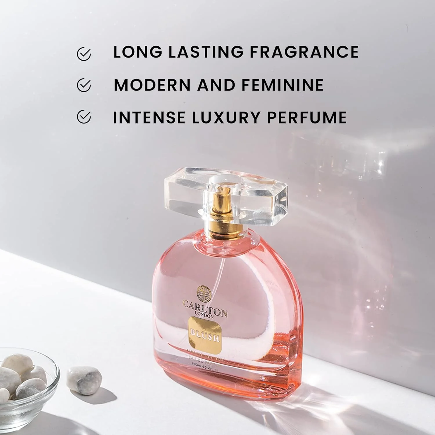 عطر زنانه ادو پرفیوم کارلتون لندن مدل Blush نسخه محدود - 100 میلی لیتر | عطر لوکس ماندگار | رایحه های گلی و میوه ای | عطر ممتاز EDP | عطر برای زنان
