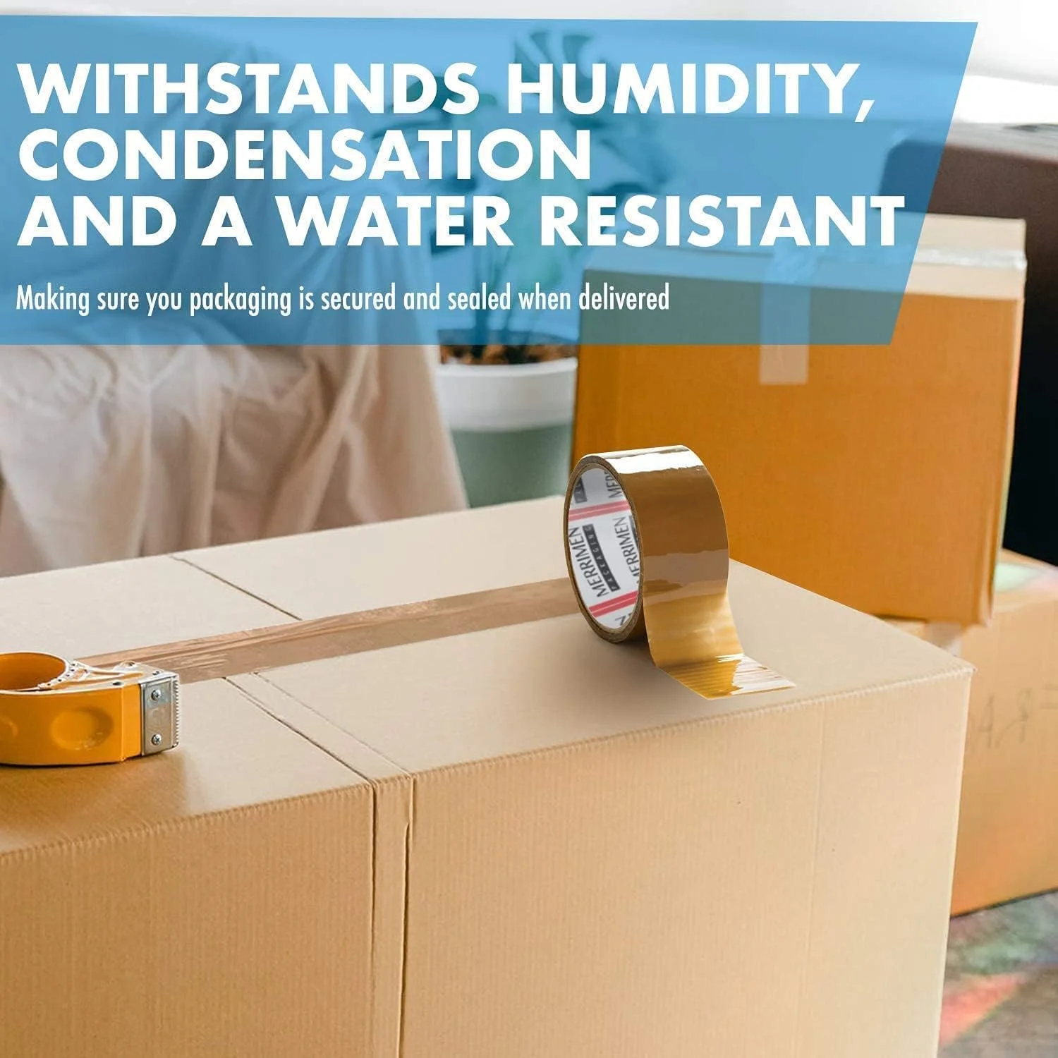 نوار بسته بندی قهوه ای MARKQ | 2 اینچ × 50 یارد نوار بسته بندی قوی و سنگین برای جعبه های بسته بندی، جعبه های اسباب کشی، کیسه های پستی بزرگ، استفاده اداری [6 رول]