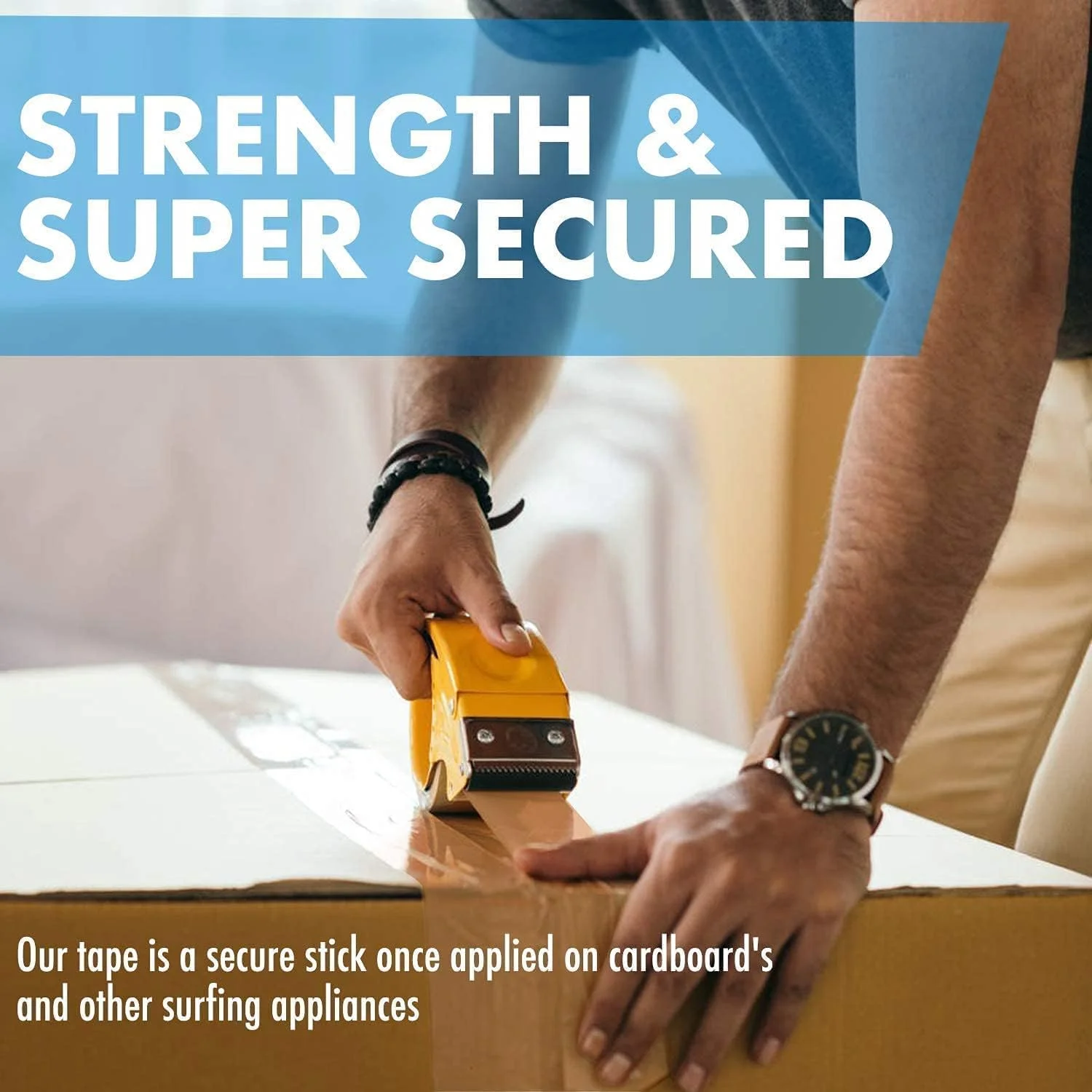 نوار بسته بندی قهوه ای MARKQ | 2 اینچ × 50 یارد نوار بسته بندی قوی و سنگین برای جعبه های بسته بندی، جعبه های اسباب کشی، کیسه های پستی بزرگ، استفاده اداری [6 رول]