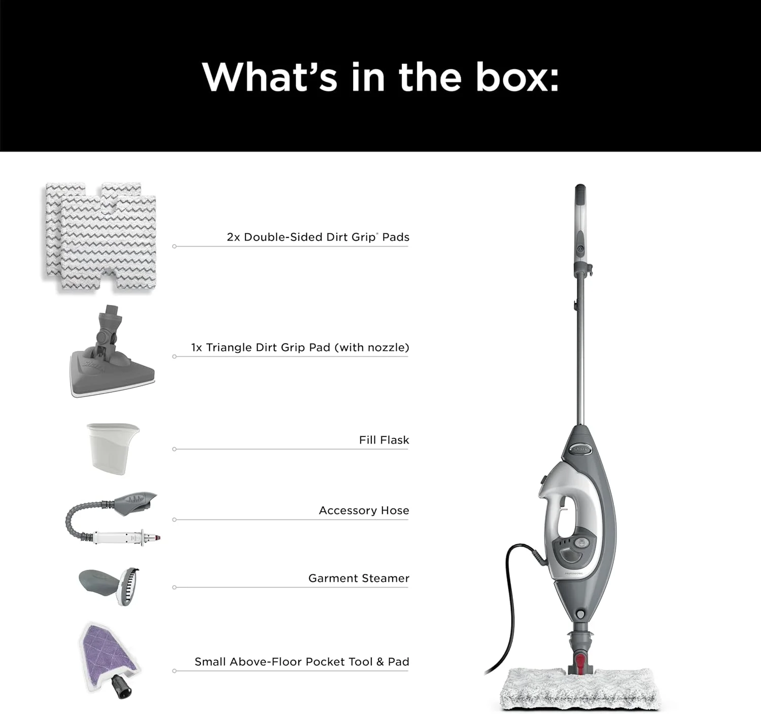 بخارشوی Shark Lift-Away Pro با بخارگر دستی، 3 حالت، Steam Blaster، سری Intelli-Mop - برای کف، سطوح بالایی و لباس ها بخارشوی Shark Lift-Away Pro با بخارگر دستی، 3 حالت، Steam Blaster، سری Intelli-Mop - برای کف، سطوح بالایی و لباس ها