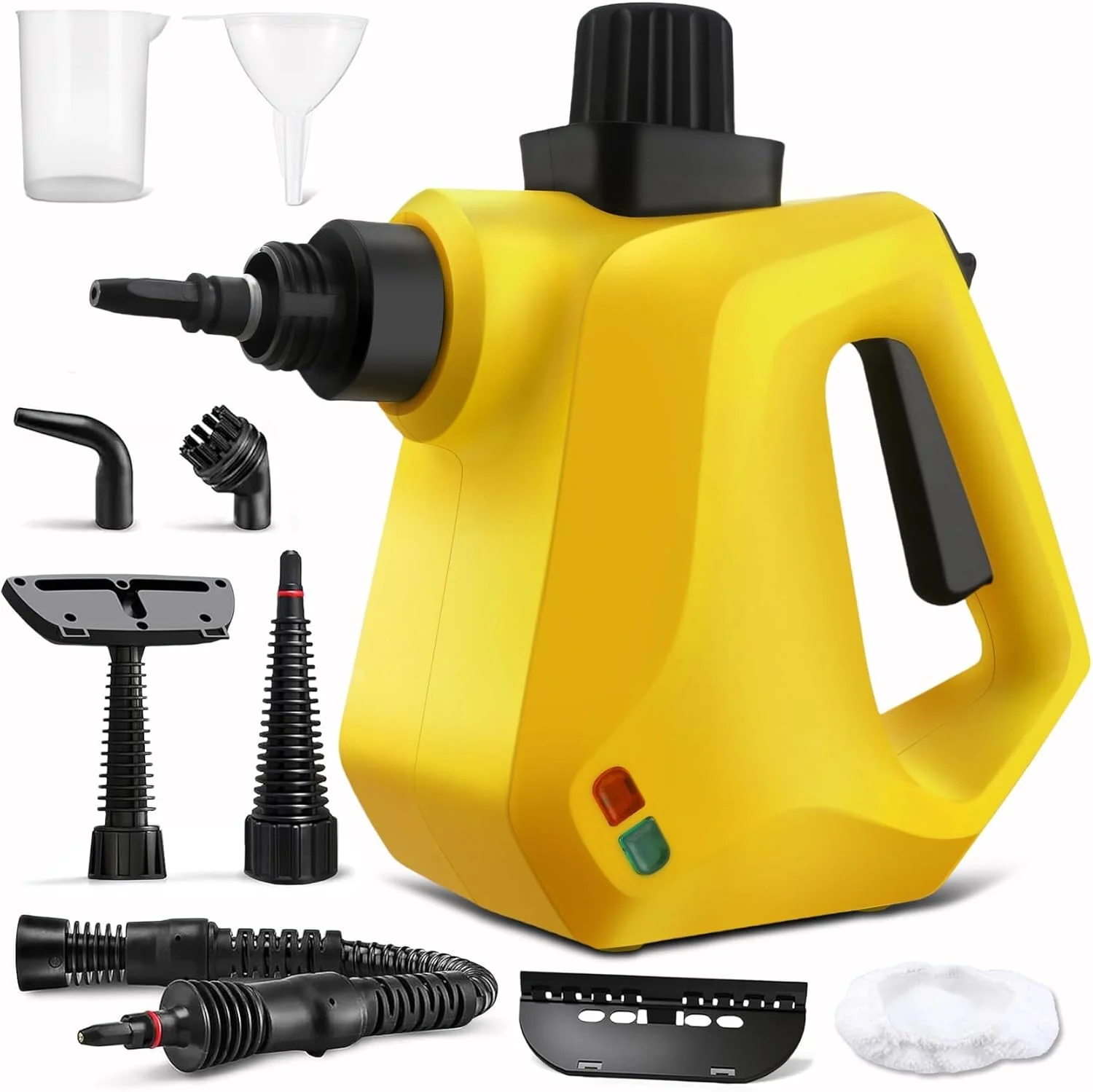 بخارشوی دستی خانگی - بخارشوی تحت فشار با 9 لوازم جانبی، سیم برق 3.5 متری، قفل ایمنی، بخارشوی چند منظوره برای کف، خودرو، اثاثه یا لوازم داخلی، درزگیر، مخزن آب 350 میلی لیتری