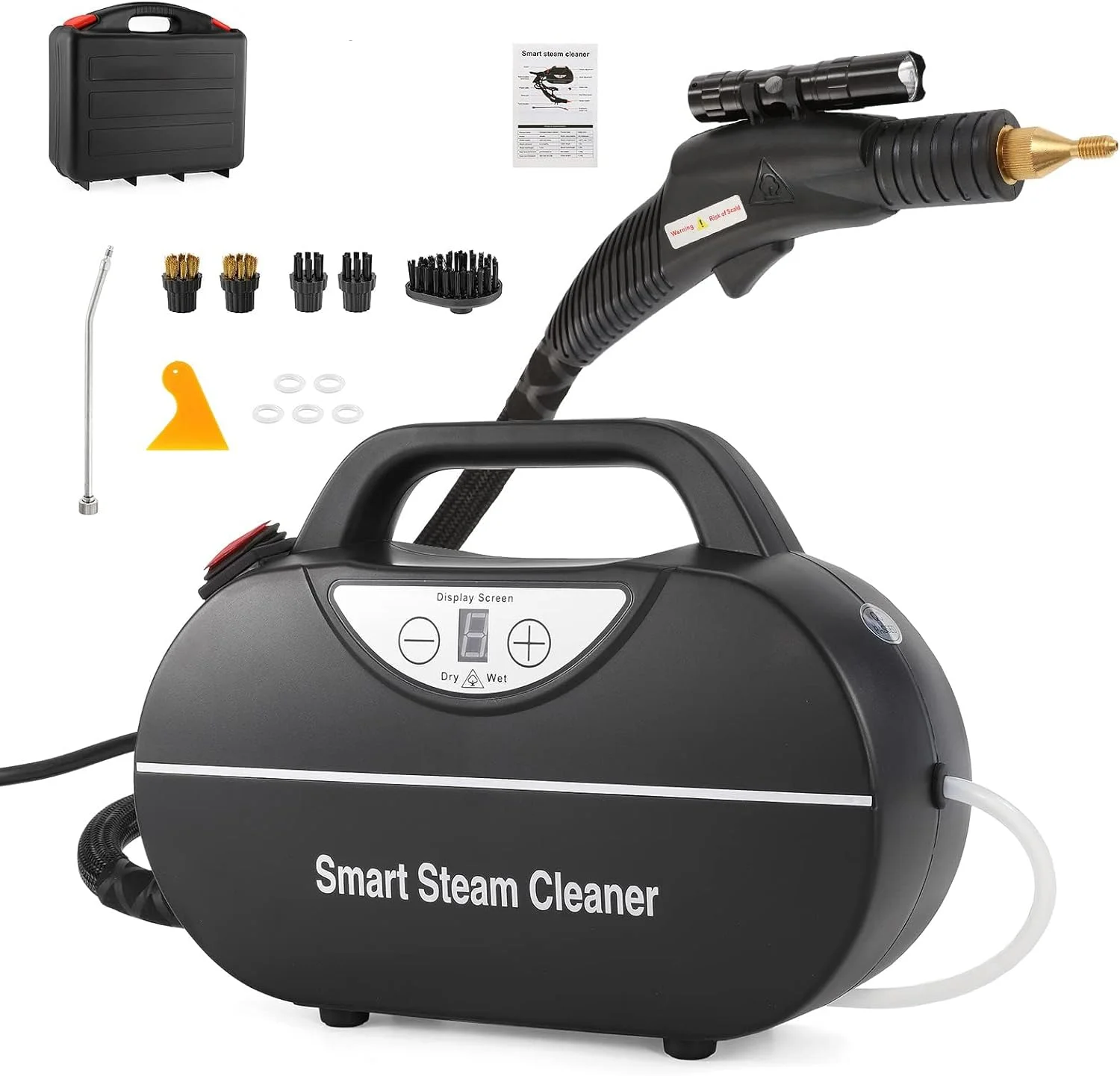 بخارشوی دستی KASTWAVE 3000W، بخارشوی پرتابل با دمای بالا به همراه 5 سری برس برای منزل، لکه بری، آشپزخانه، حمام، کاشی، و دیتیلینگ خودرو