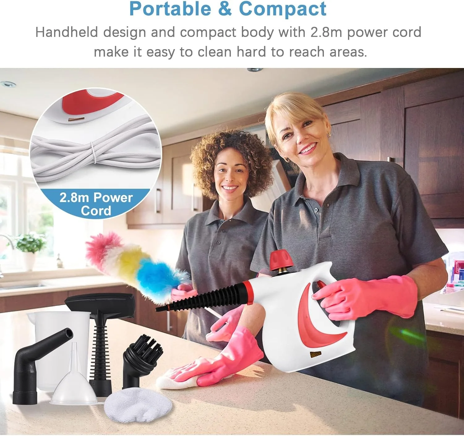 بخارشوی دستی KASTWAVE، دستگاه تمیز کننده بخار تحت فشار با دمای بالا برای آشپزخانه، مبل، حمام، ماشین (A)