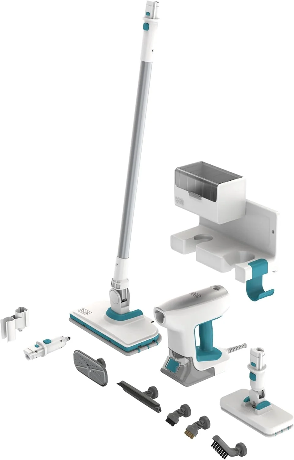 بخارشوی چند منظوره بلک اند دکر مدل SteamSystem BHSM15FX10-QS با توان 1500 وات به همراه 10 لوازم جانبی - از بین بردن 99.9% باکتری ها و میکروب ها بدون مواد شیمیایی - زمان گرم شدن 30 ثانیه