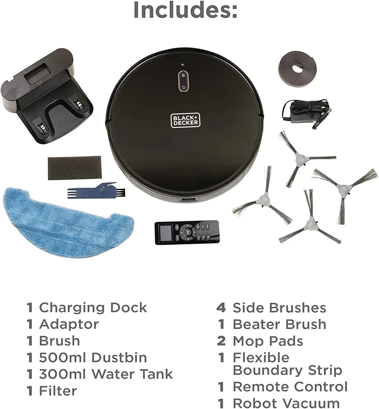 جاروبرقی رباتیک و تی شوی BLACK+DECKER، دارای قابلیت اتصال به الکسا، قدرت مکش 2150 پاسکال، 120 دقیقه زمان کارکرد، شارژ خودکار، کنترل هوشمند از طریق اپلیکیشن، نقشه برداری بصری، مشکی - BRVA425B00-B5 جاروبرقی رباتیک و تی شوی BLACK+DECKER، دارای قابلیت اتصال به الکسا، قدرت مکش 2150 پاسکال، 120 دقیقه زمان کارکرد، شارژ خودکار، کنترل هوشمند از طریق اپلیکیشن، نقشه برداری بصری، مشکی - BRVA425B00-B5