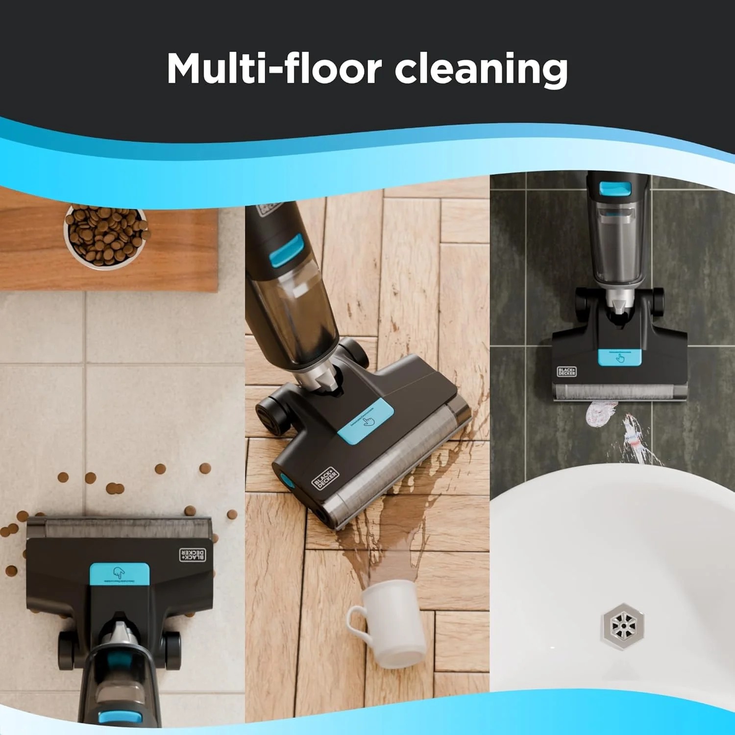 جاروبرقی و تی شوی شارژی خشک و مرطوب بلک اند دکر، مدل Vacuum Wash Duo، خود تمیز شونده، طراحی لبه تمیز کن، نمایشگر دیجیتال، جمع و جور و کم حجم، آبی - VW252BR-B5 جاروبرقی و تی شوی شارژی خشک و مرطوب بلک اند دکر، مدل Vacuum Wash Duo، خود تمیز شونده، طراحی لبه تمیز کن، نمایشگر دیجیتال، جمع و جور و کم حجم، آبی - VW252BR-B5