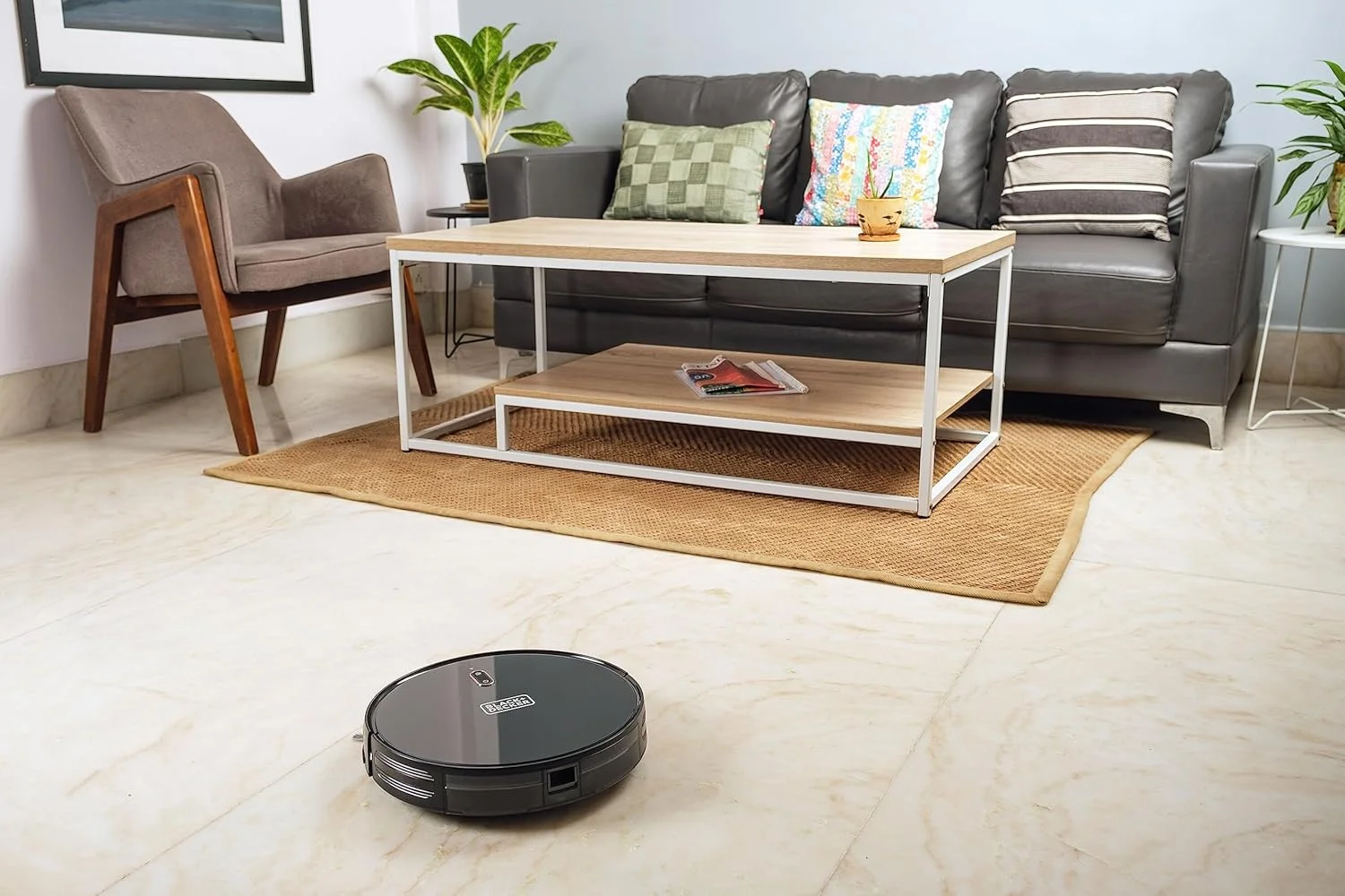 جاروبرقی رباتیک و تی شوی BLACK+DECKER، دارای قابلیت اتصال به الکسا، قدرت مکش 2150 پاسکال، 120 دقیقه زمان کارکرد، شارژ خودکار، کنترل هوشمند از طریق اپلیکیشن، نقشه برداری بصری، مشکی - BRVA425B00-B5 جاروبرقی رباتیک و تی شوی BLACK+DECKER، دارای قابلیت اتصال به الکسا، قدرت مکش 2150 پاسکال، 120 دقیقه زمان کارکرد، شارژ خودکار، کنترل هوشمند از طریق اپلیکیشن، نقشه برداری بصری، مشکی - BRVA425B00-B5