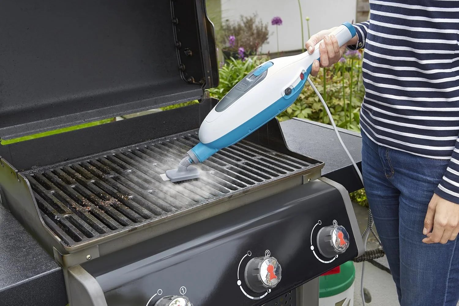 بخارشوی چند منظوره 10 در 1 بلک اند دکر مدل FSMH13E10-QS (1300 وات، تمیز کننده بخار برای نظافت بهداشتی، مجموعه لوازم جانبی بزرگ + بخارشوی دستی قابل جدا شدن، استفاده آسان)