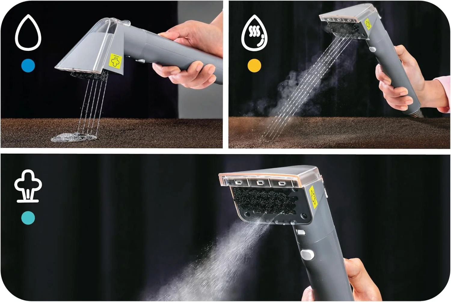 دستگاه تمیز کننده چند منظوره 3 در 1 بلک اند دکر | قدرت 1300 وات و مکش 12 کیلو پاسکال | تمیز کردن عمیق مبل، روکش و لکه ها | سیستم مخزن دوتایی | بخار داخلی با خاموش شدن خودکار | BHSC1350CHS-B5