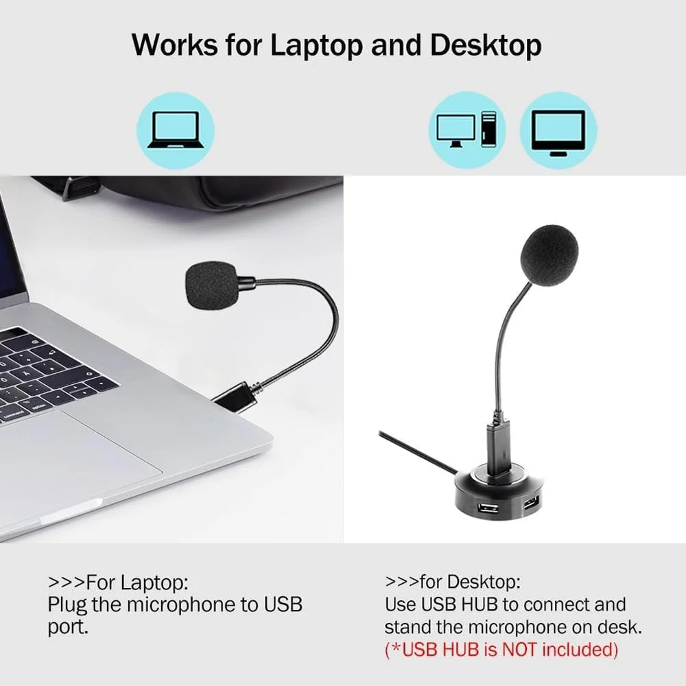 میکروفون USB کوچک Exrp برای لپ تاپ و کامپیوتر رومیزی، با گردن غازی و کارت صدای USB جهانی، سازگار با PC و Mac، Plug & Play، میکروفون کندانسور ایده آل برای کار از راه دور، کلاس آنلاین میکروفون USB کوچک Exrp برای لپ تاپ و کامپیوتر رومیزی، با گردن غازی و کارت صدای USB جهانی، سازگار با PC و Mac، Plug & Play، میکروفون کندانسور ایده آل برای کار از راه دور، کلاس آنلاین