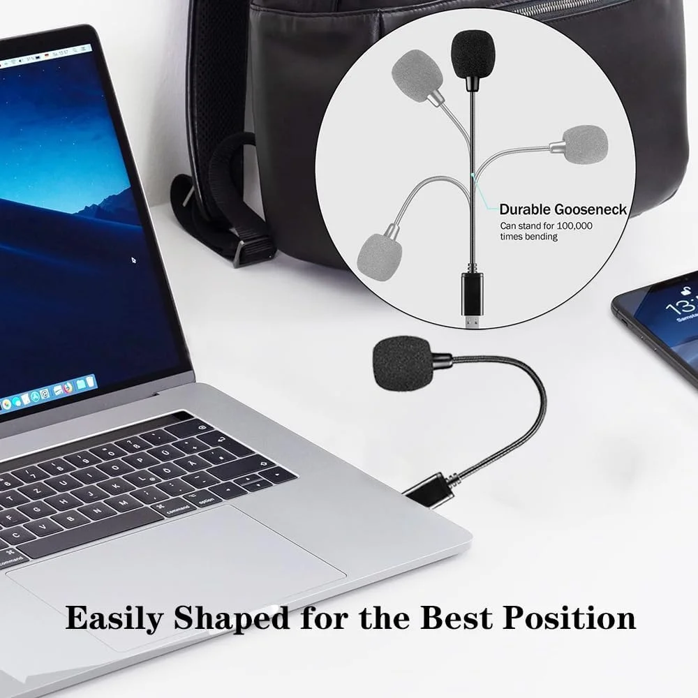میکروفون USB کوچک Exrp برای لپ تاپ و کامپیوتر رومیزی، با گردن غازی و کارت صدای USB جهانی، سازگار با PC و Mac، Plug & Play، میکروفون کندانسور ایده آل برای کار از راه دور، کلاس آنلاین میکروفون USB کوچک Exrp برای لپ تاپ و کامپیوتر رومیزی، با گردن غازی و کارت صدای USB جهانی، سازگار با PC و Mac، Plug & Play، میکروفون کندانسور ایده آل برای کار از راه دور، کلاس آنلاین
