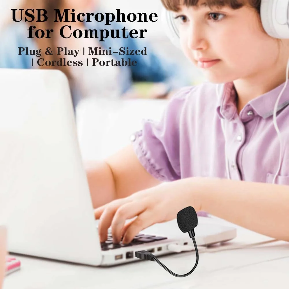 میکروفون USB کوچک Exrp برای لپ تاپ و کامپیوتر رومیزی، با گردن غازی و کارت صدای USB جهانی، سازگار با PC و Mac، Plug & Play، میکروفون کندانسور ایده آل برای کار از راه دور، کلاس آنلاین میکروفون USB کوچک Exrp برای لپ تاپ و کامپیوتر رومیزی، با گردن غازی و کارت صدای USB جهانی، سازگار با PC و Mac، Plug & Play، میکروفون کندانسور ایده آل برای کار از راه دور، کلاس آنلاین