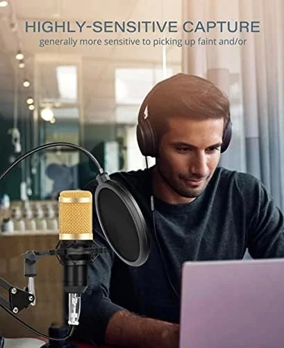 میکروفون کاندنسر DEVICE OF URBAN INFOTECH BM800 به همراه پایه میکروفون، لرزه گیر، پاپ فیلتر و فوم ضد باد برای استودیو ضبط آواز (نیاز به فانتوم پاور) میکروفون کاندنسر DEVICE OF URBAN INFOTECH BM800 به همراه پایه میکروفون، لرزه گیر، پاپ فیلتر و فوم ضد باد برای استودیو ضبط آواز (نیاز به فانتوم پاور)