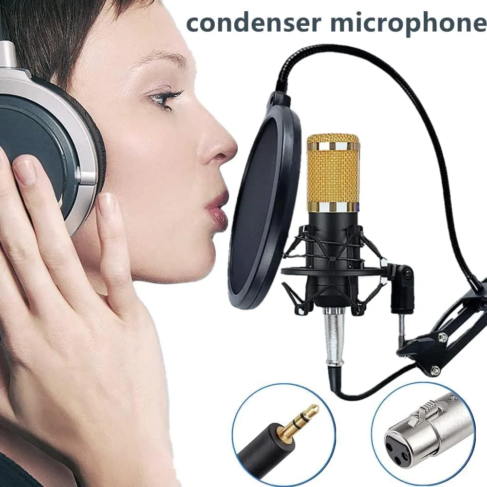 میکروفون کاندنسر DEVICE OF URBAN INFOTECH BM800 به همراه پایه میکروفون، لرزه گیر، پاپ فیلتر و فوم ضد باد برای استودیو ضبط آواز (نیاز به فانتوم پاور) میکروفون کاندنسر DEVICE OF URBAN INFOTECH BM800 به همراه پایه میکروفون، لرزه گیر، پاپ فیلتر و فوم ضد باد برای استودیو ضبط آواز (نیاز به فانتوم پاور)