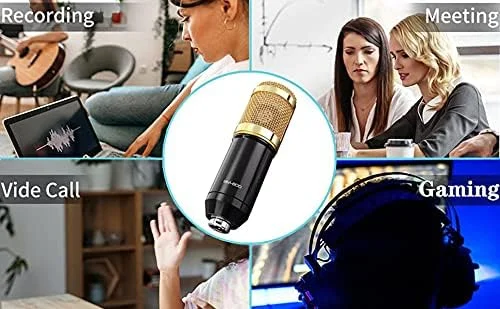 میکروفون کاندنسر DEVICE OF URBAN INFOTECH BM800 به همراه پایه میکروفون، لرزه گیر، پاپ فیلتر و فوم ضد باد برای استودیو ضبط آواز (نیاز به فانتوم پاور) میکروفون کاندنسر DEVICE OF URBAN INFOTECH BM800 به همراه پایه میکروفون، لرزه گیر، پاپ فیلتر و فوم ضد باد برای استودیو ضبط آواز (نیاز به فانتوم پاور)