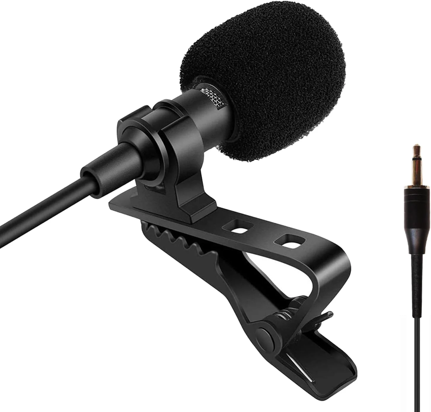 میکروفون یقه‌ای Sujeetec سازگار با آمپلی‌فایر صدای قابل حمل و فرستنده بی‌سیم - میکروفون کندانسور یک جهته - پلاگ TS مونو 3.5 میلی‌متری