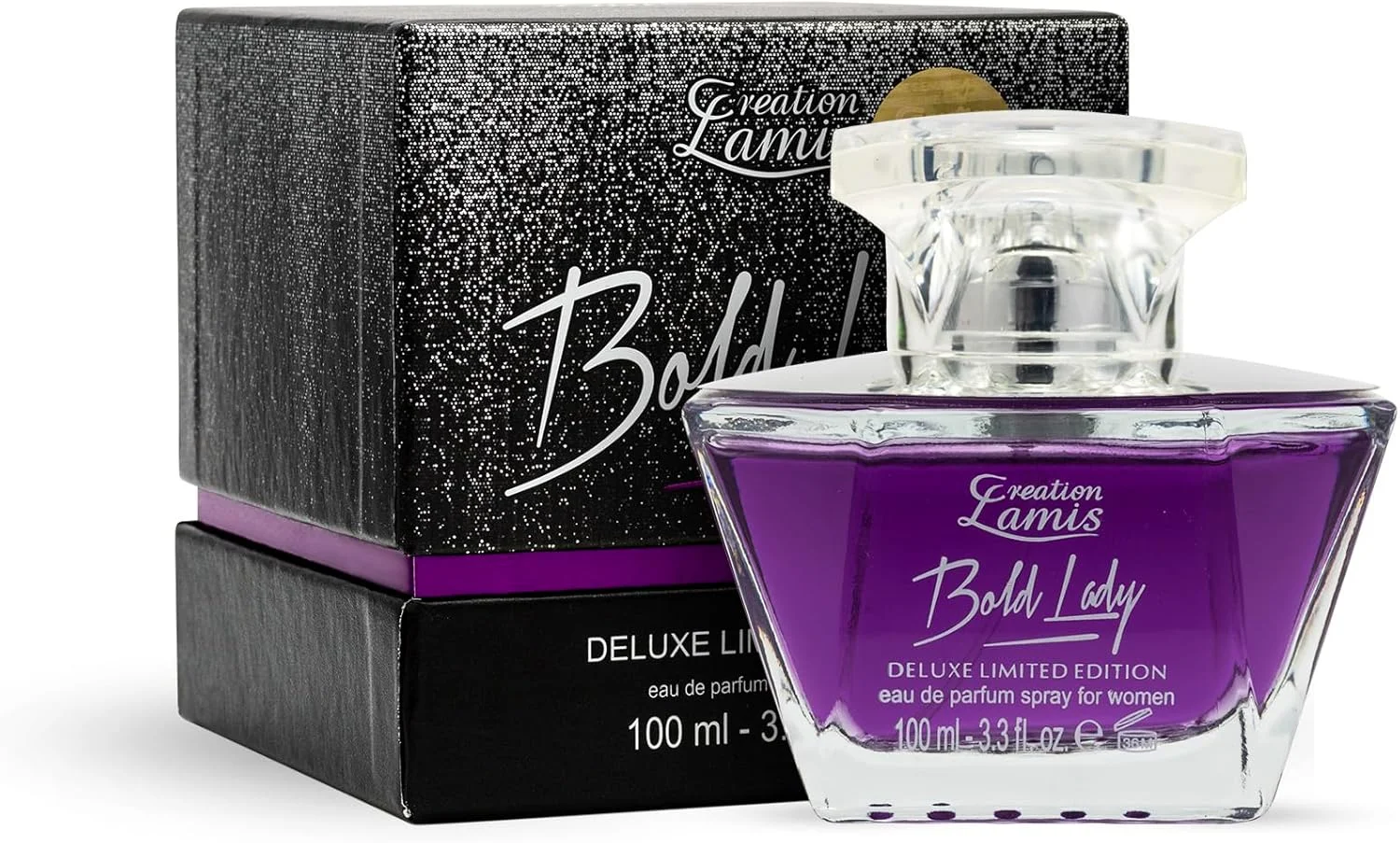 ادکلن مردانه Creation Lamis Deluxe Pure Black Eau de Toilette حجم 100 میلی لیتر و ادکلن زنانه Creation Lamis Deluxe Bold Lady Eau de Parfum حجم 100 میلی لیتر (پک ترکیبی)