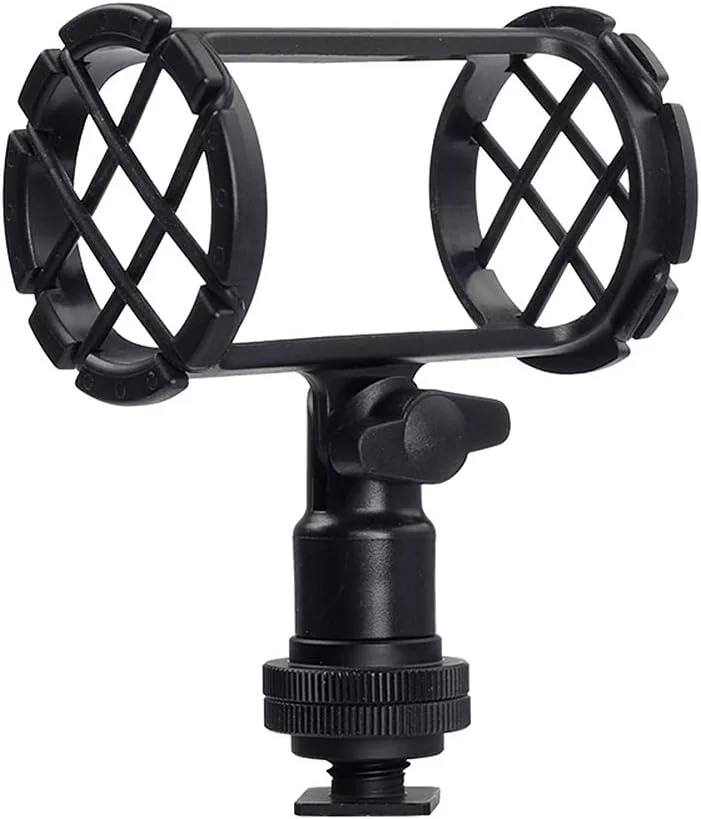 لرزه گیر میکروفون دوربین BOYA BY-C04 با کفشک سرد دوربین سازگار با AKG D230 Senheisser ME66 Rode NTG-2 NTG-1 Audio-Technica AT-875R میکروفون شاتگان