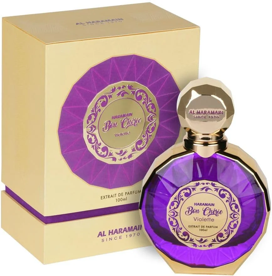 عطر زنانه حرمين بن چری ویولت اکستریت د پرفیوم 100 میلی لیتر | عطر لوکس و ماندگار برای زنان | رایحه شرقی چوبی و ادویه ای با ترنج، هل، عنبر و مشک