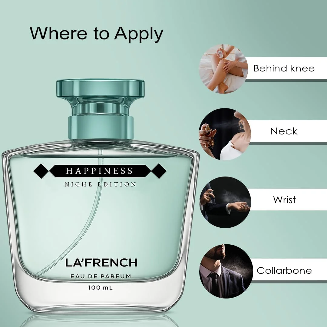 عطر لا فرنچ هپینس مردانه و زنانه 100 میلی لیتر | ادو پرفیوم اینتنس | عطر یونیسکس | عطر لوکس ماندگار با کیفیت عالی | هدیه ای ایده آل برای مردان و زنان