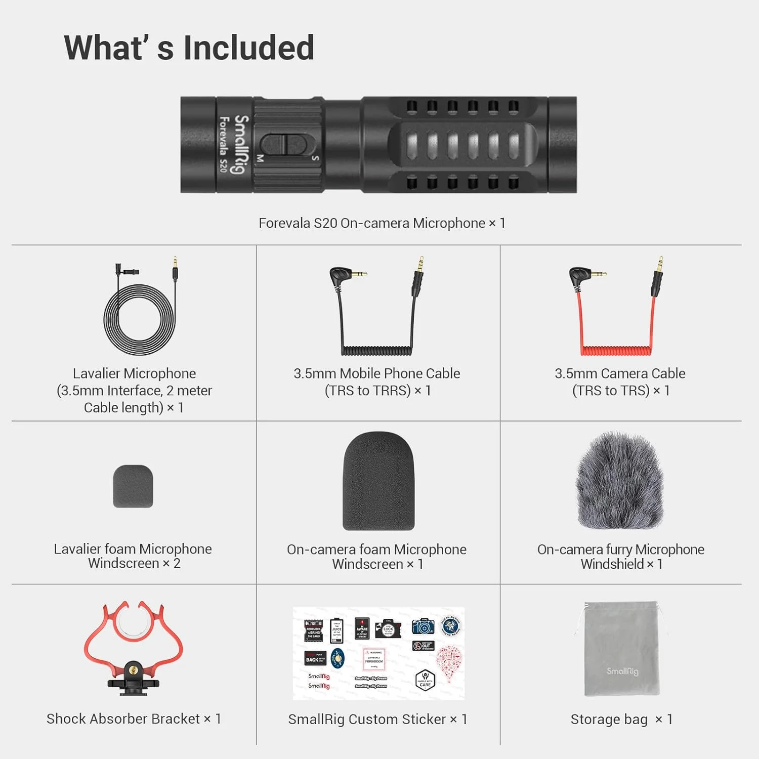 میکروفون شات گان SmallRig با پایه ضد لرزش، میکروفون جمع و جور داخل دوربین، میکروفون دوگانه با محافظ باد، برای دوربین های DSLR و فیلمبرداری، برای آیفون، برای تلفن های هوشمند میکروفون شات گان SmallRig با پایه ضد لرزش، میکروفون جمع و جور داخل دوربین، میکروفون دوگانه با محافظ باد، برای دوربین های DSLR و فیلمبرداری، برای آیفون، برای تلفن های هوشمند