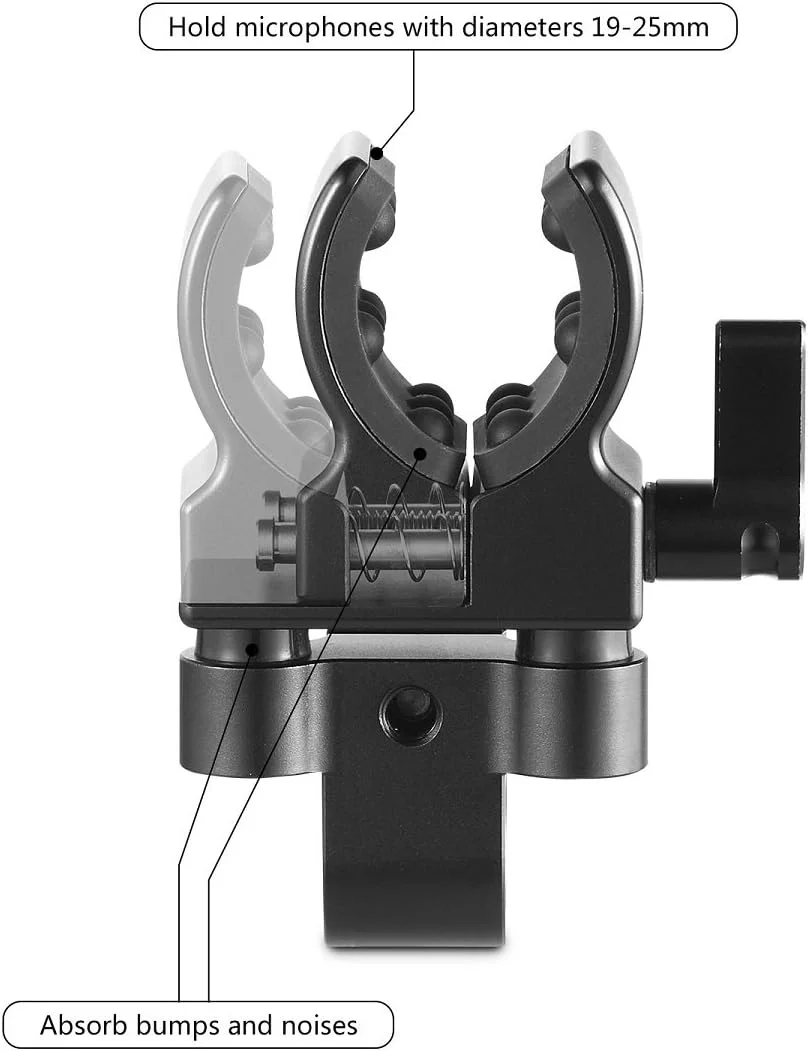 نگهدارنده میکروفون شاتگان یونیورسال SmallRig برای قطر 19-25 میلی‌متر با ژل سیلیکا الاستیک، ضد ضربه و جذب نویز 1993