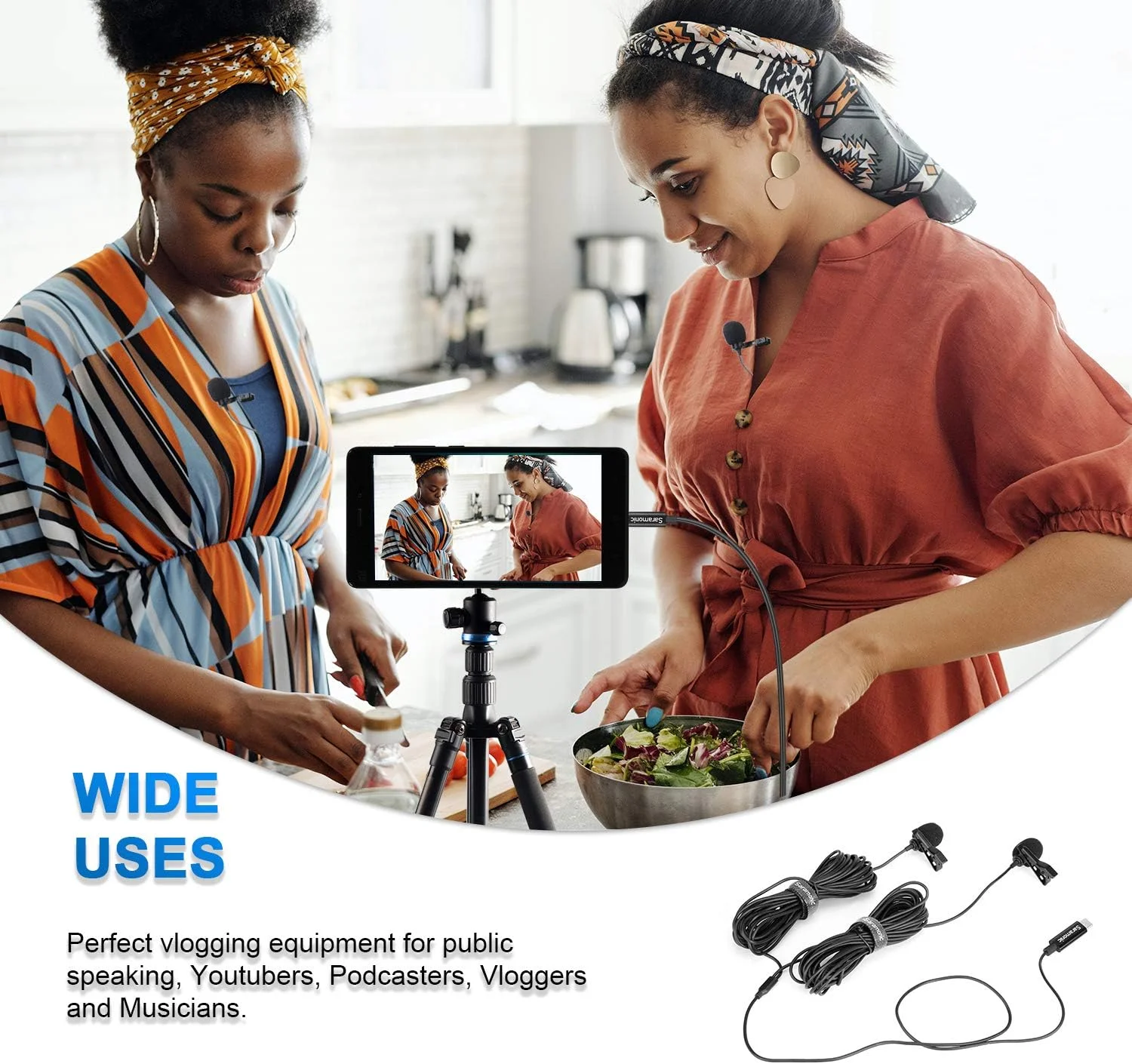 میکروفون یقه ای دوگانه دیجیتال Saramonic LavMicro U3C با اتصال USB Type-C، سازگار با iPad Pro، مک، کامپیوتر، سامسونگ، ال جی، گوگل نکسوس و سایر گوشی های هوشمند USB-C میکروفون یقه ای دوگانه دیجیتال Saramonic LavMicro U3C با اتصال USB Type-C، سازگار با iPad Pro، مک، کامپیوتر، سامسونگ، ال جی، گوگل نکسوس و سایر گوشی های هوشمند USB-C