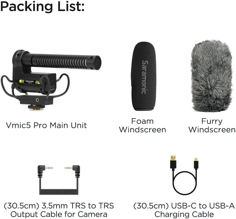 میکروفون شاتگان سارامونیک برای دوربین های DSLR و فیلمبرداری سوپرکاردیوید، مانیتورینگ، گین 3 مرحله ای، میکروفون خارجی حرفه ای 3.5 میلی متری روی دوربین برای ضبط ویدیو، ولاگ و مصاحبه (Vmic5 Pro) میکروفون شاتگان سارامونیک برای دوربین های DSLR و فیلمبرداری سوپرکاردیوید، مانیتورینگ، گین 3 مرحله ای، میکروفون خارجی حرفه ای 3.5 میلی متری روی دوربین برای ضبط ویدیو، ولاگ و مصاحبه (Vmic5 Pro)