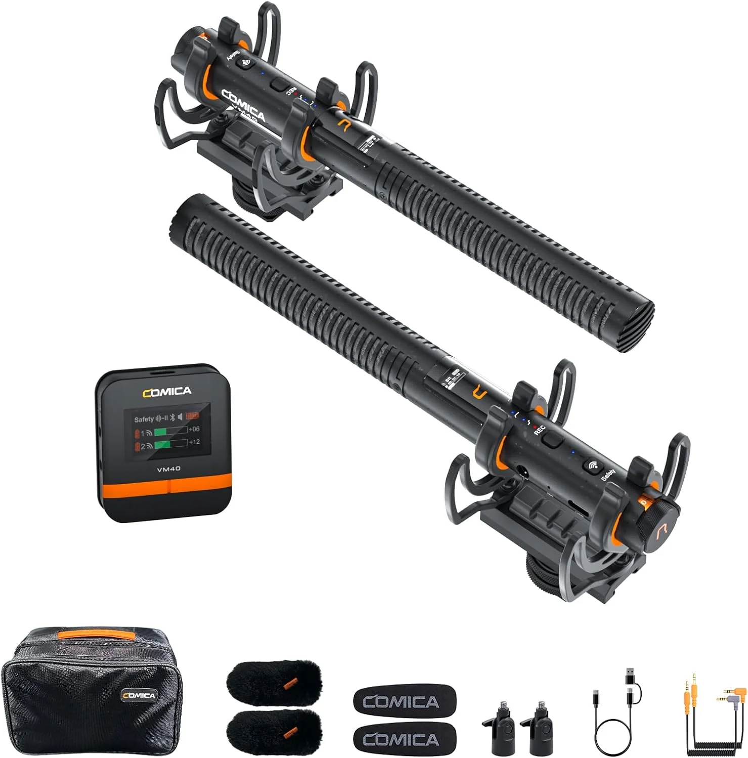 فرستنده میکروفون شاتگان بی‌سیم Comica VM40، حافظه 32 گیگابایتی، ضبط شناور 32 بیتی، برد 200 متری، سوپر کاردیوئید، فیلتر برش پایین، میکروفون جهت‌دار برای فیلمسازان، مصاحبه‌ها، خبرنگاران