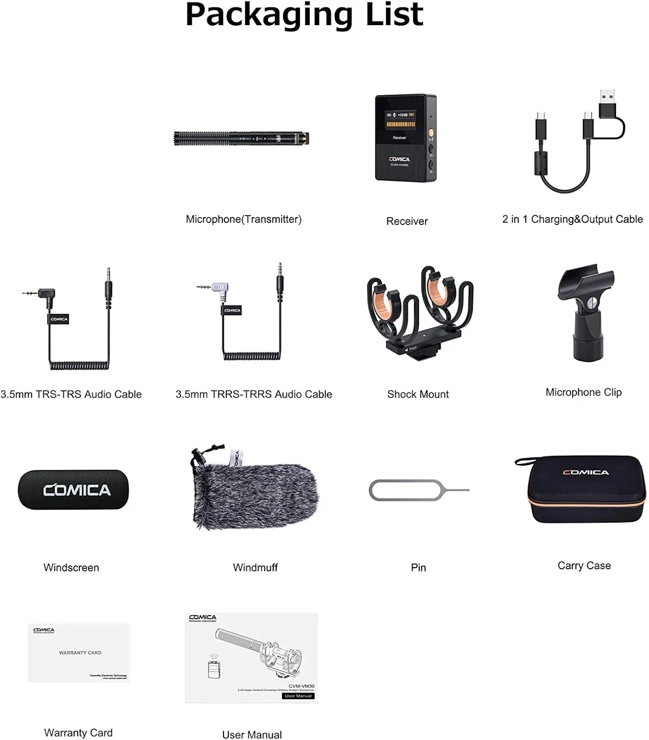 میکروفون کندانسور سوپر کاردیوئید بیسیم COMICA CVM-VM30 2.4G برای دوربین، تلفن هوشمند و رایانه شخصی با 75/150 هرتز، میکروفون ویدیویی جهانی سوپر کاردیوئید برای فیلمسازان و ولاگرها میکروفون کندانسور سوپر کاردیوئید بیسیم COMICA CVM-VM30 2.4G برای دوربین، تلفن هوشمند و رایانه شخصی با 75/150 هرتز، میکروفون ویدیویی جهانی سوپر کاردیوئید برای فیلمسازان و ولاگرها