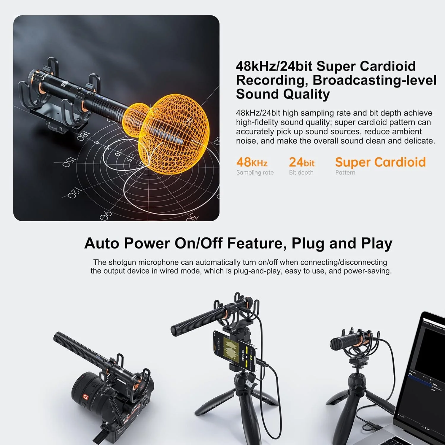 میکروفون کندانسور سوپر کاردیوئید بیسیم COMICA CVM-VM30 2.4G برای دوربین، تلفن هوشمند و رایانه شخصی با 75/150 هرتز، میکروفون ویدیویی جهانی سوپر کاردیوئید برای فیلمسازان و ولاگرها میکروفون کندانسور سوپر کاردیوئید بیسیم COMICA CVM-VM30 2.4G برای دوربین، تلفن هوشمند و رایانه شخصی با 75/150 هرتز، میکروفون ویدیویی جهانی سوپر کاردیوئید برای فیلمسازان و ولاگرها