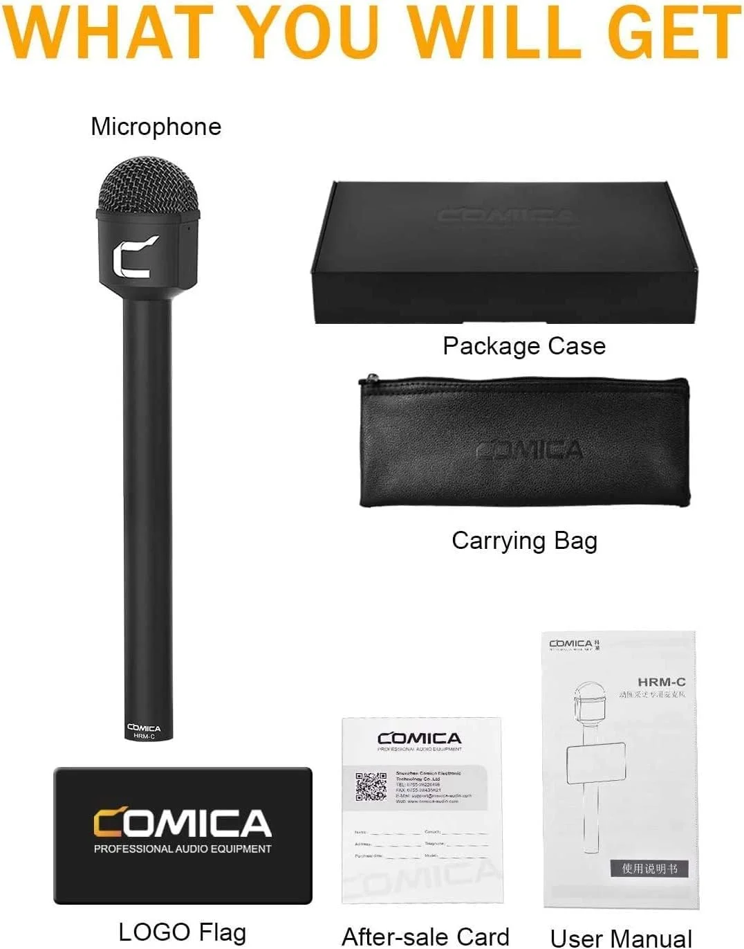 میکروفون دستی مصاحبه COMICA HRM-C، میکروفون دینامیک همه جهته با کابل XLR، میکروفون وکال برای ضبط، سخنرانی، استیج، ارائه، کنفرانس - ایده آل برای دوربین های فیلمبرداری، دوربین های DSLR