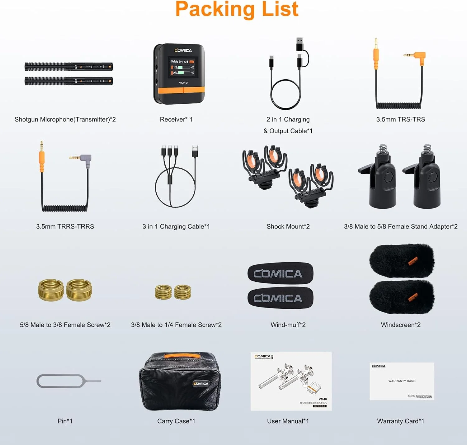 فرستنده میکروفون شاتگان بی‌سیم Comica VM40، حافظه 32 گیگابایتی، ضبط شناور 32 بیتی، برد 200 متری، سوپر کاردیوئید، فیلتر برش پایین، میکروفون جهت‌دار برای فیلمسازان، مصاحبه‌ها، خبرنگاران