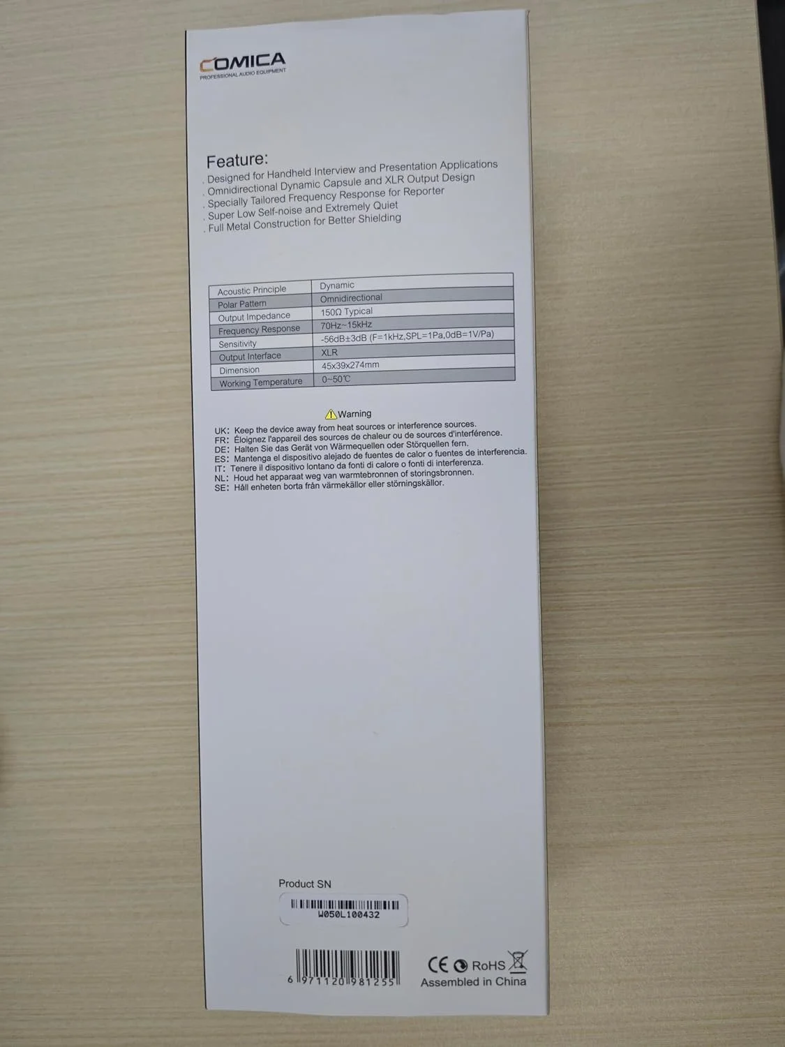 میکروفون دستی مصاحبه COMICA HRM-C، میکروفون دینامیک همه جهته با کابل XLR، میکروفون وکال برای ضبط، سخنرانی، استیج، ارائه، کنفرانس - ایده آل برای دوربین های فیلمبرداری، دوربین های DSLR