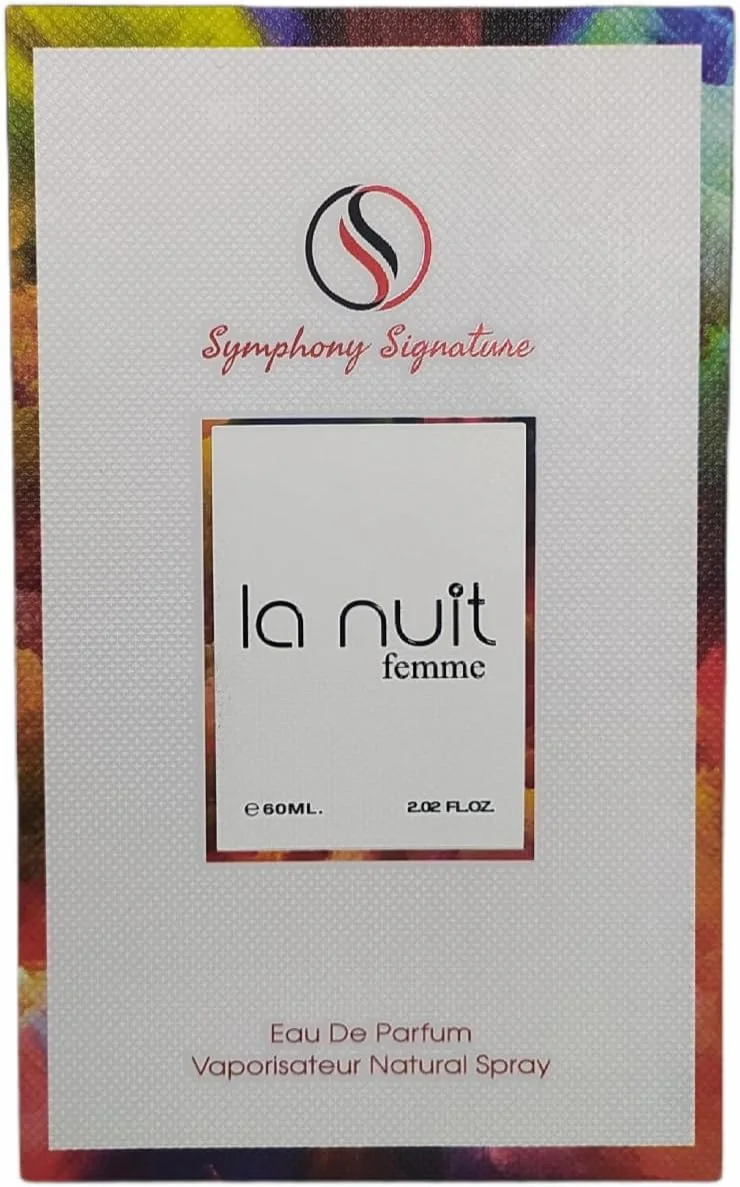 ادو پرفیوم زنانه La Nuit Femme از Symphony Perfumes، 80 میلی لیتر - 2.7 اونس، الهام گرفته از Madawi AO، لوکس برای زنان، ماندگاری طولانی با پخش بوی وسیع