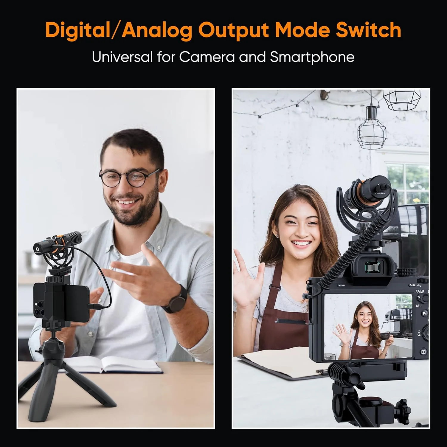 میکروفون دوربین Comica VM10 PRO، میکروفون شاتگان USB دو حالته با کنترل گین، مانیتور، خروجی دیجیتال USB C، میکروفون ویدئویی برای دوربین، تلفن هوشمند، دوربین فیلمبرداری DSLR و غیره