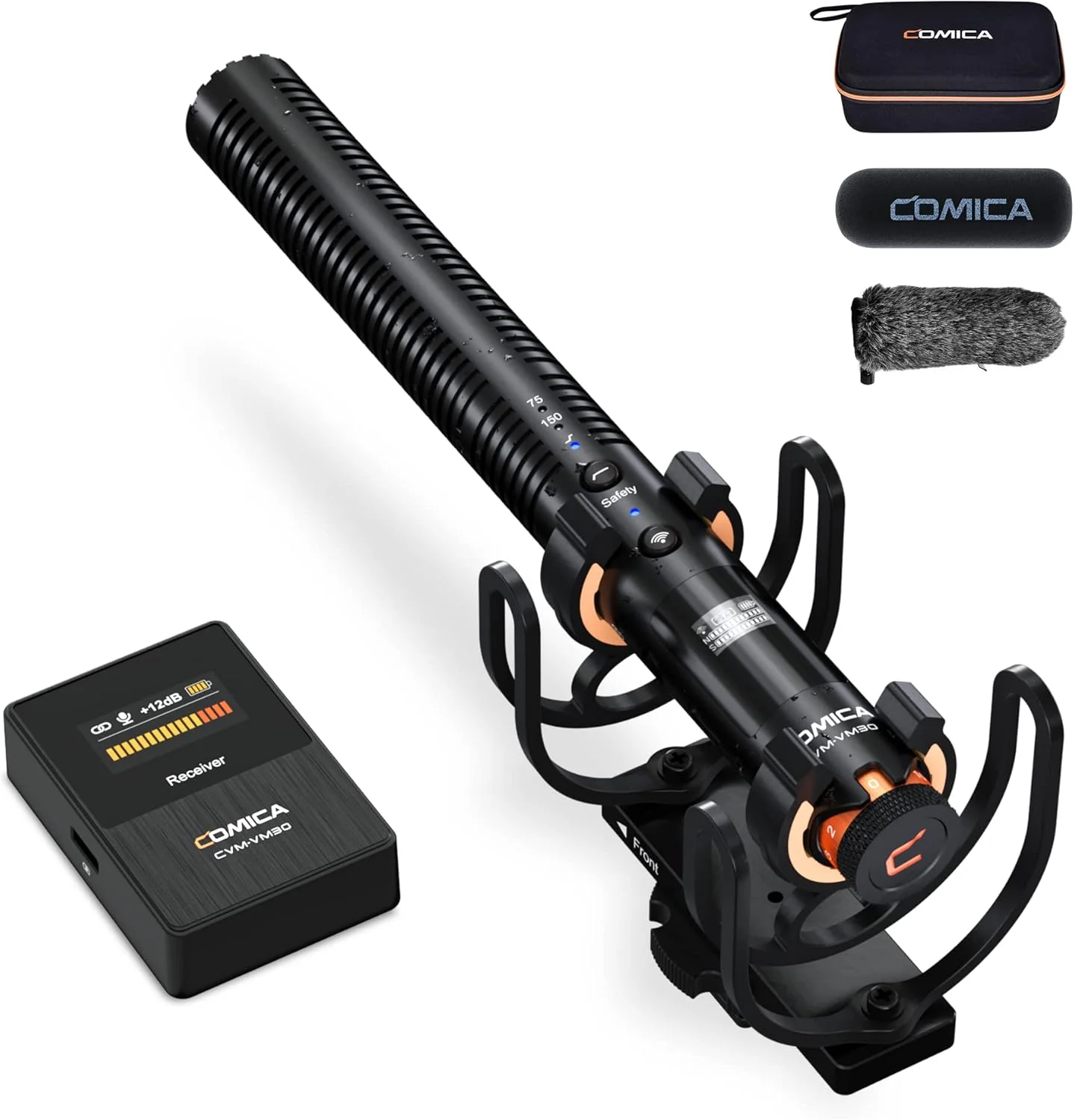 میکروفون شاتگان COMICA VM30 با حالت‌های بی‌سیم، خروجی دیجیتال USB C، 75/150 هرتز، میکروفون دوربین سوپر کاردیوئید جهانی برای فیلمسازان، ولاگرها - میکروفون بی‌سیم برای دوربین، تلفن هوشمند و رایانه شخصی