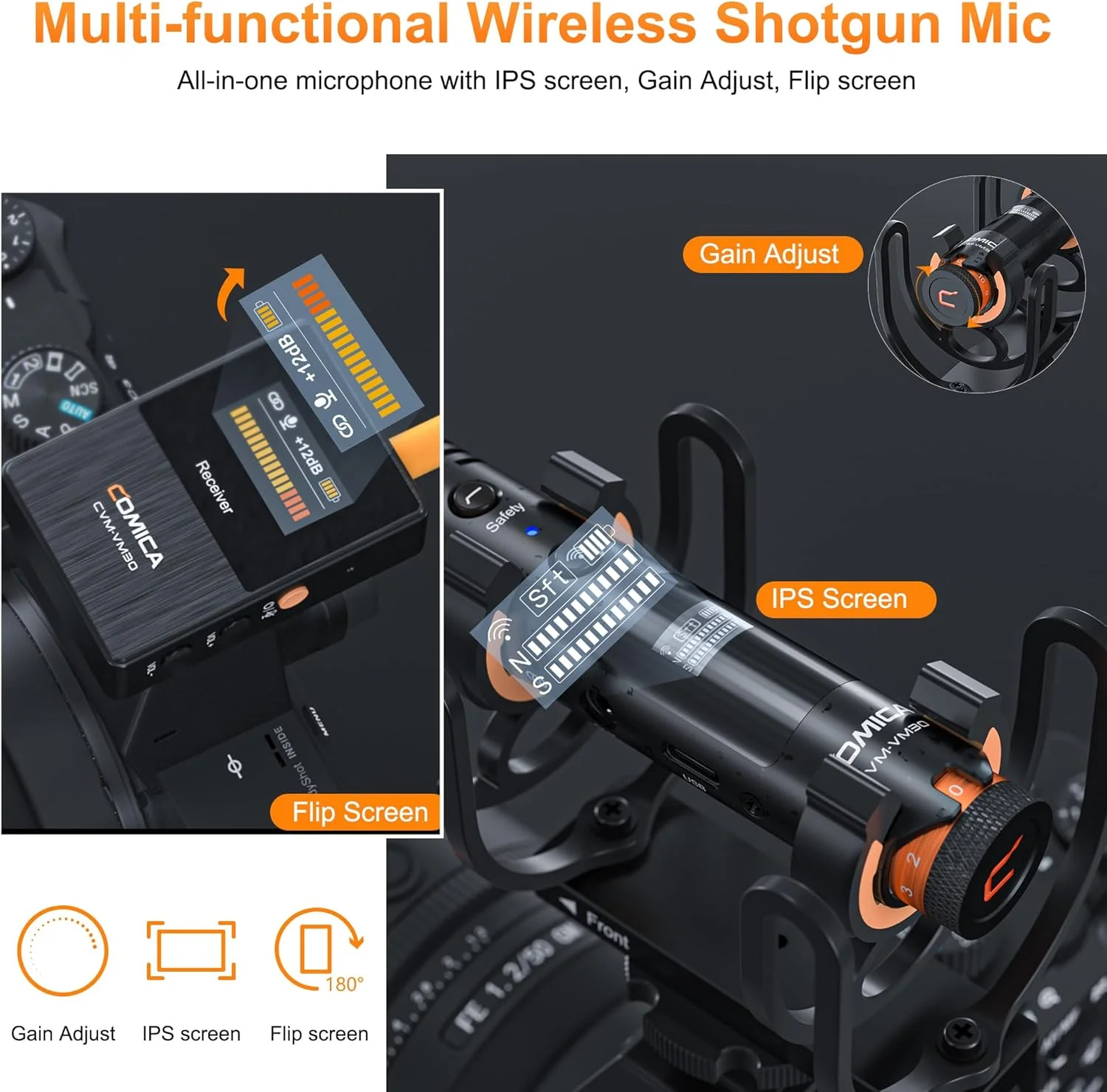 میکروفون شاتگان COMICA VM30 با حالتهای بیسیم، خروجی دیجیتال USB C، 75/150 هرتز، میکروفون دوربین سوپر کاردیوئید جهانی برای فیلمسازان، ولاگرها - میکروفون بیسیم برای دوربین، تلفن هوشمند و رایانه شخصی میکروفون شاتگان COMICA VM30 با حالتهای بیسیم، خروجی دیجیتال USB C، 75/150 هرتز، میکروفون دوربین سوپر کاردیوئید جهانی برای فیلمسازان، ولاگرها - میکروفون بیسیم برای دوربین، تلفن هوشمند و رایانه شخصی