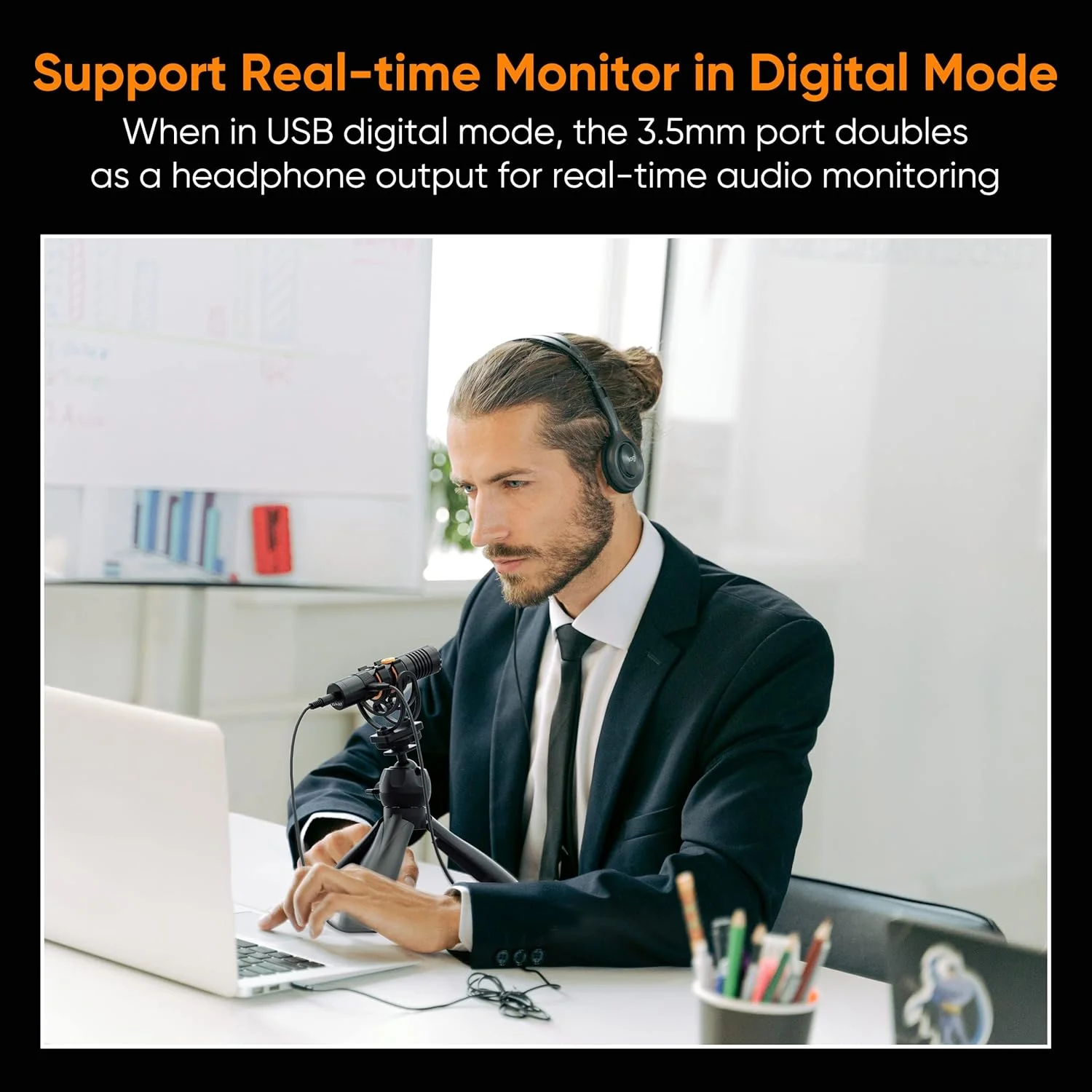 میکروفون دوربین Comica VM10 PRO، میکروفون شاتگان USB دو حالته با کنترل گین، مانیتور، خروجی دیجیتال USB C، میکروفون ویدئویی برای دوربین، تلفن هوشمند، دوربین فیلمبرداری DSLR و غیره