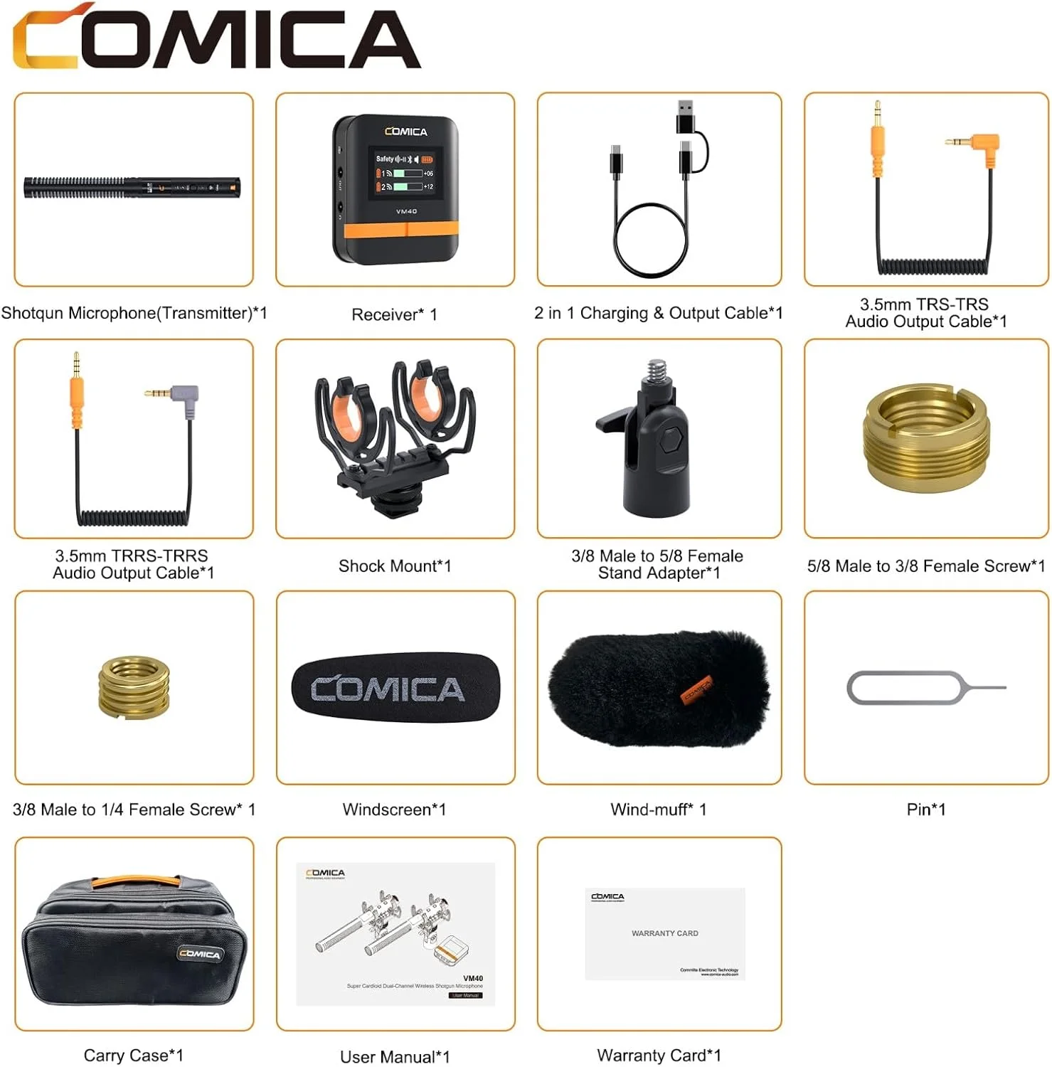 میکروفون شاتگان Comica VM40 با میکروفون بی سیم برای دوربین، تلفن هوشمند و رایانه شخصی، میکروفون سوپر کاردیوید با کنترل برنامه برای ضبط ویدیو، پادکست و مصاحبه میکروفون شاتگان Comica VM40 با میکروفون بی سیم برای دوربین، تلفن هوشمند و رایانه شخصی، میکروفون سوپر کاردیوید با کنترل برنامه برای ضبط ویدیو، پادکست و مصاحبه