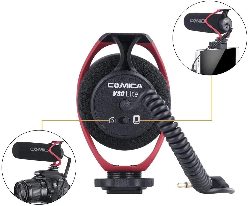 میکروفون ویدئویی Comica CVM - V30 LITE Super - Cardioid کندانسور شاتگان روی دوربین برای دوربین های Canon Nikon Sony Panasonic / DSLR / iPhone Samsung Huawei با جک 3.5 میلی متری (قرمز) میکروفون ویدئویی Comica CVM - V30 LITE Super - Cardioid کندانسور شاتگان روی دوربین برای دوربین های Canon Nikon Sony Panasonic / DSLR / iPhone Samsung Huawei با جک 3.5 میلی متری (قرمز)
