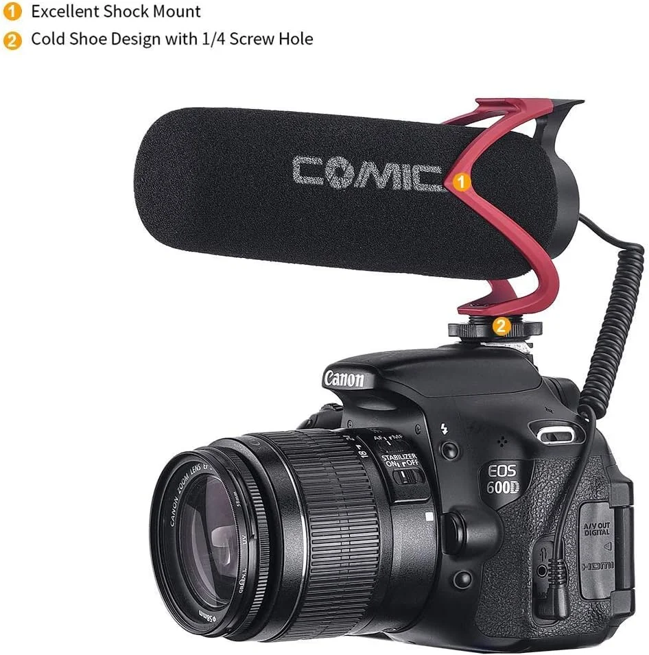 میکروفون ویدئویی Comica CVM - V30 LITE Super - Cardioid کندانسور شاتگان روی دوربین برای دوربین های Canon Nikon Sony Panasonic / DSLR / iPhone Samsung Huawei با جک 3.5 میلی متری (قرمز) میکروفون ویدئویی Comica CVM - V30 LITE Super - Cardioid کندانسور شاتگان روی دوربین برای دوربین های Canon Nikon Sony Panasonic / DSLR / iPhone Samsung Huawei با جک 3.5 میلی متری (قرمز)
