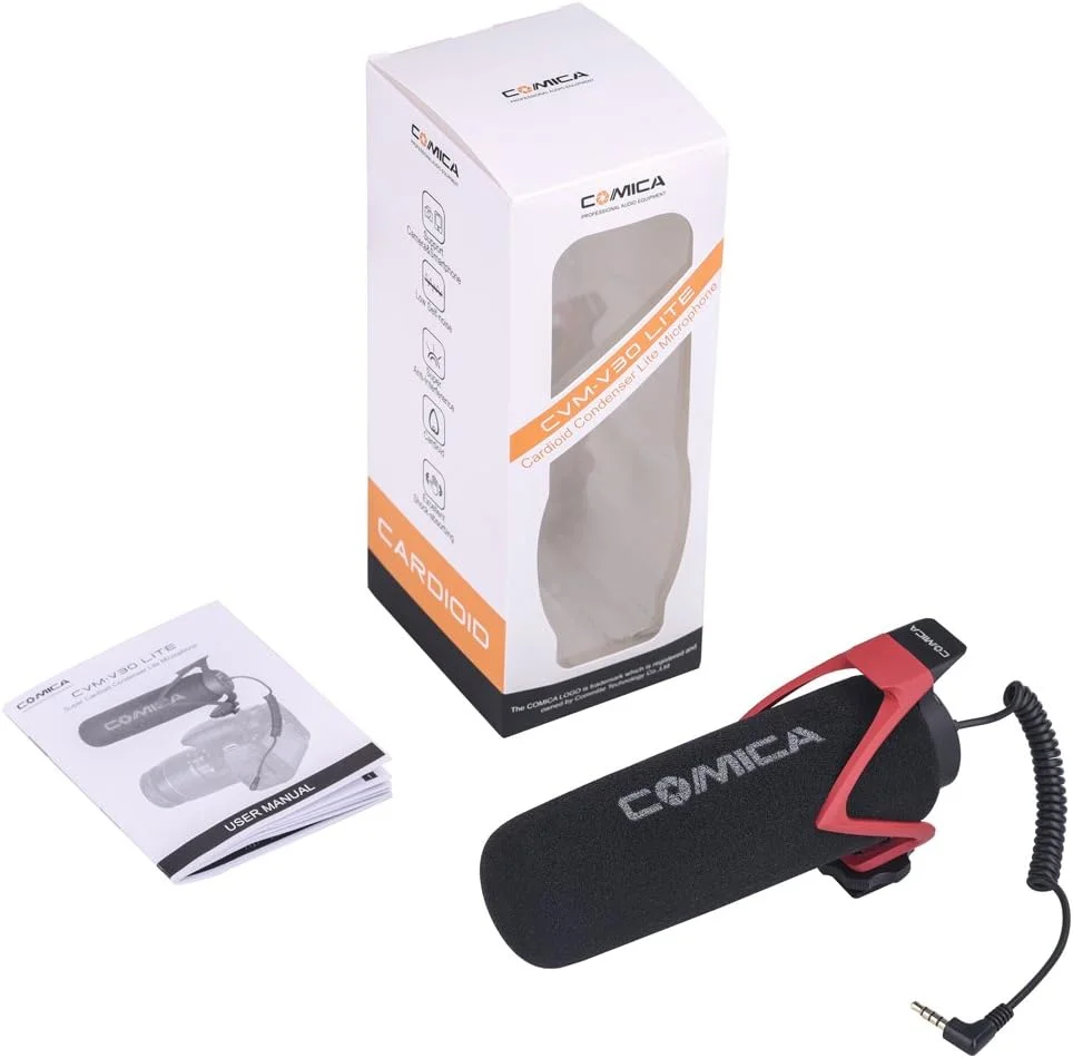 میکروفون ویدئویی Comica CVM - V30 LITE Super - Cardioid کندانسور شاتگان روی دوربین برای دوربین های Canon Nikon Sony Panasonic / DSLR / iPhone Samsung Huawei با جک 3.5 میلی متری (قرمز) میکروفون ویدئویی Comica CVM - V30 LITE Super - Cardioid کندانسور شاتگان روی دوربین برای دوربین های Canon Nikon Sony Panasonic / DSLR / iPhone Samsung Huawei با جک 3.5 میلی متری (قرمز)