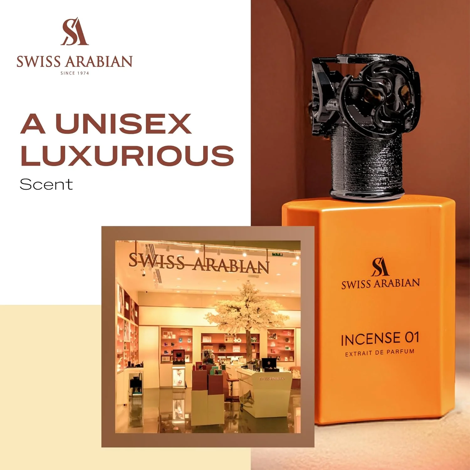 عطر سوییس عربین اینسنس 01 اکستریت د پرفیوم، 50 میلی لیتر، عطر با کیفیت عالی، رایحه унисекс، بخور تازه، عطر ترکیبی لوکس برای زنان و مردان