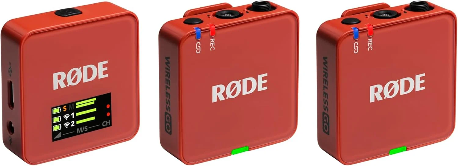 میکروفون بی‌سیم جمع و جور RØDE Wireless GO (نسل 3) - صدای شفاف، ضبط 32 بیتی شناور، کنترل خودکار سطح صدا، برای تلفن‌ها، دوربین‌ها و کامپیوترها (خاک رس)